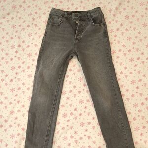 Denim Forum Grey High-Rise Slim Jeans